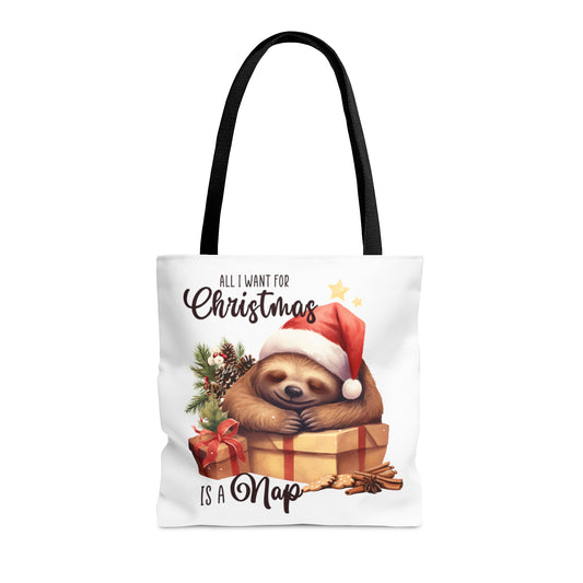 Tote Bag, Christmas, Sloth, Personalised/Non-Personalised Tote bag