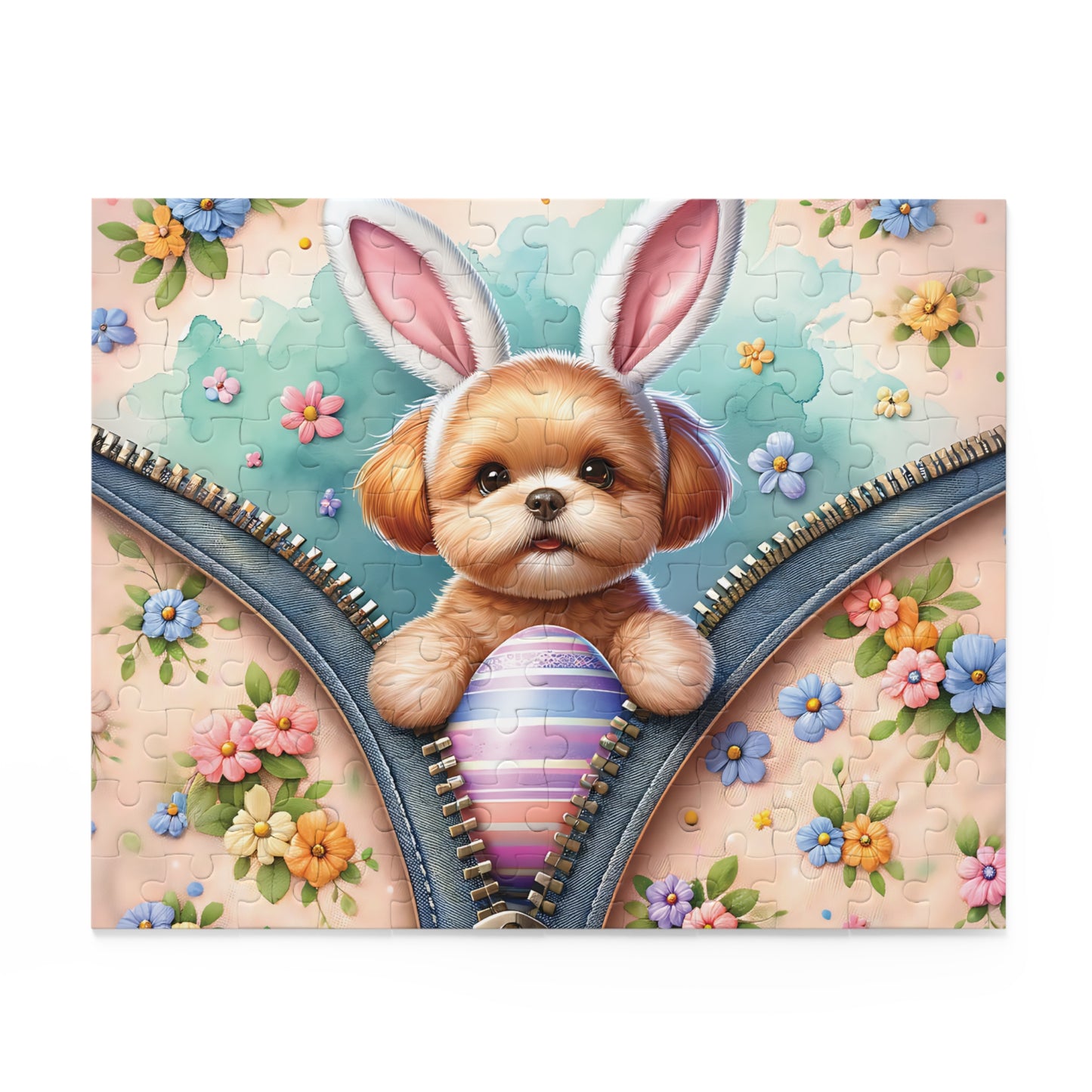 Personalised/Non-Personalised Puzzle, Easter, Dog with Bunny ears (120, 252, 500-Piece)