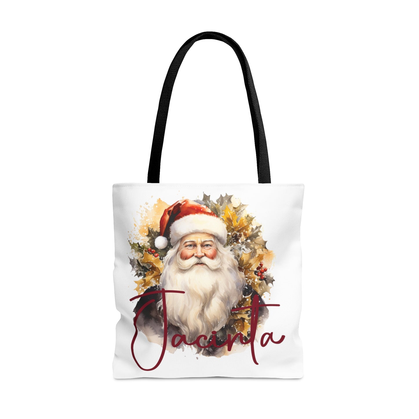 Santa wreath Personalised Tote Bag, Christmas bag, Christmas Tote Bag, Personalised/Non-Personalised