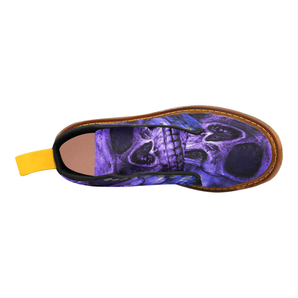 purple skull Martin Boots For Women Model 1203H