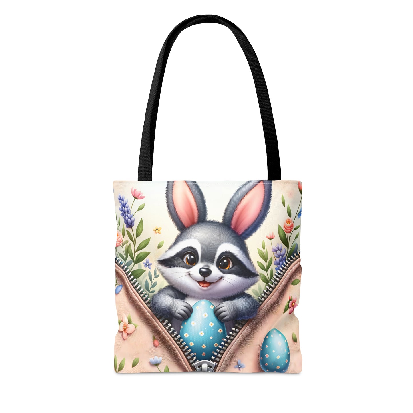 Tote Bag, Easter, Cute Raccoon with Bunny Ears, Personalised/Non-Personalised Tote bag