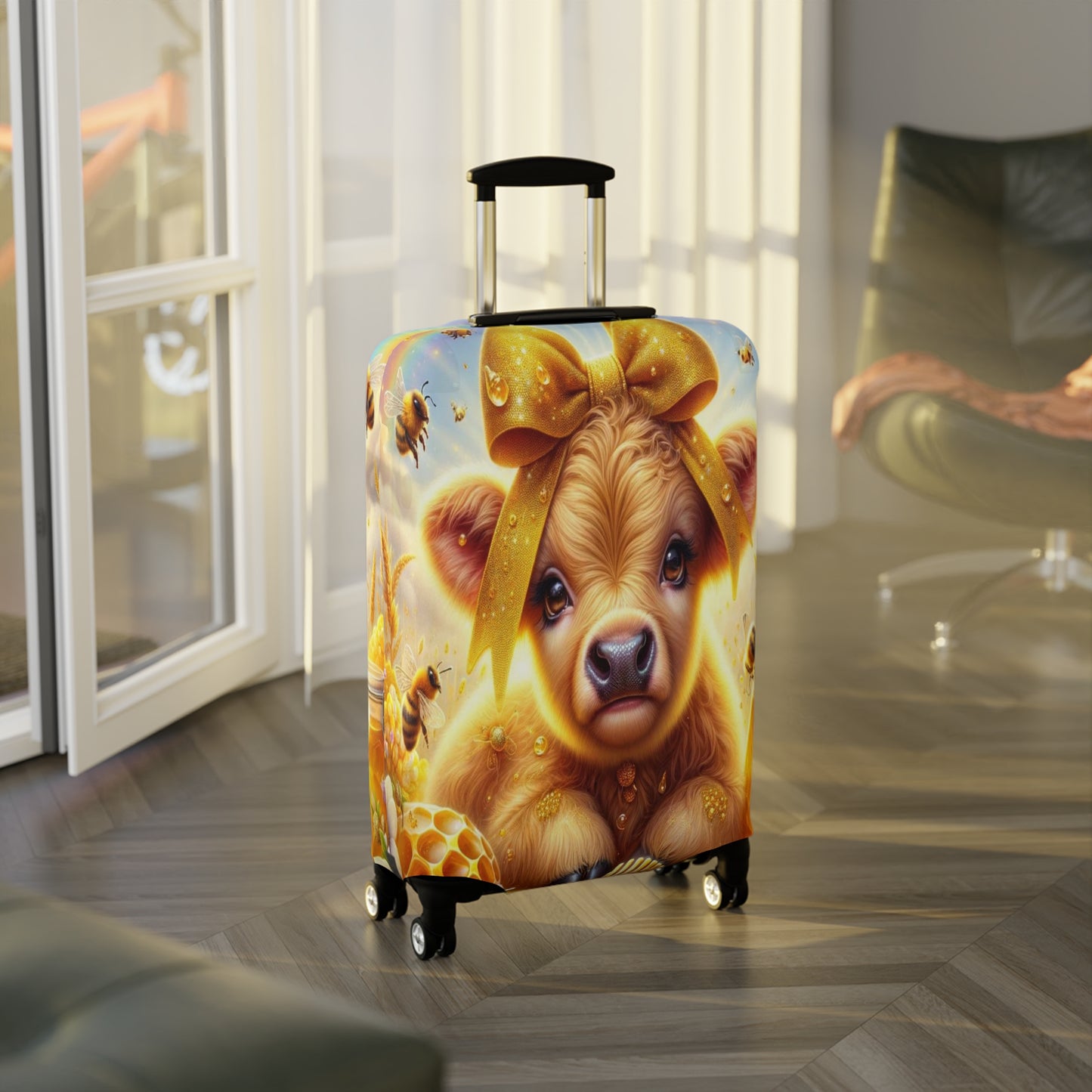 Luggage Cover, Highland Cow, Bees and Honey, awd-1409