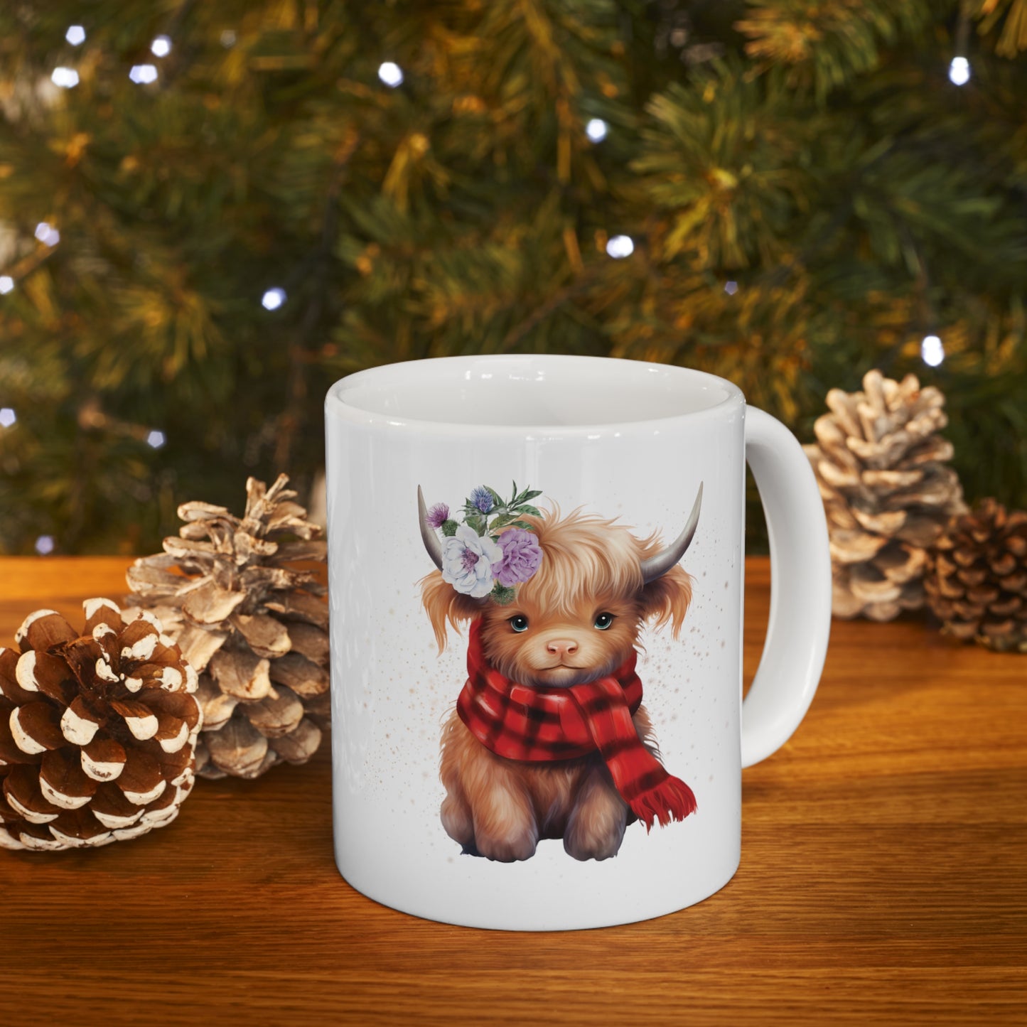 Personalised/Non Personalised Highland Cow, Ceramic Mug 11oz, Highland Cow Mug