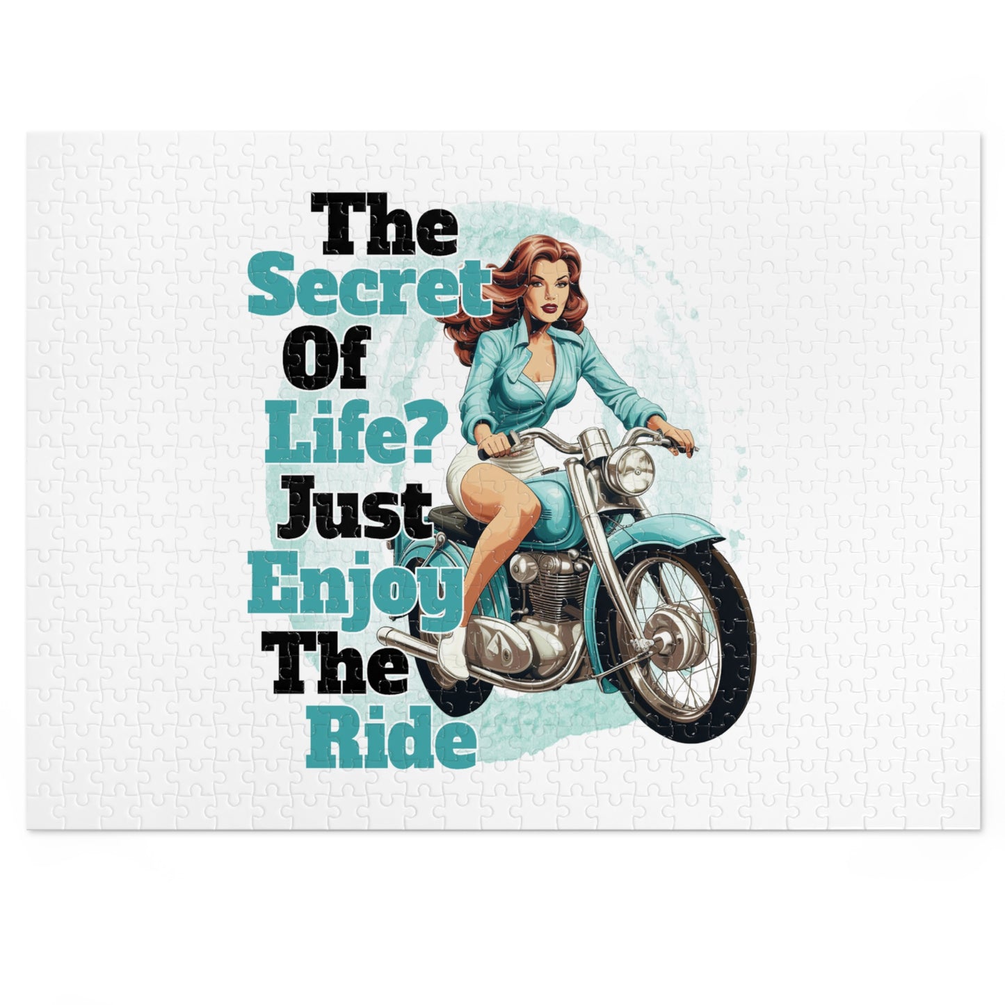 Jigsaw Puzzle, Motorbike, The Secret of Life Just enjoy the Ride, Personalised/Non-Personalised (30, 110, 252, 500,1000-Piece)