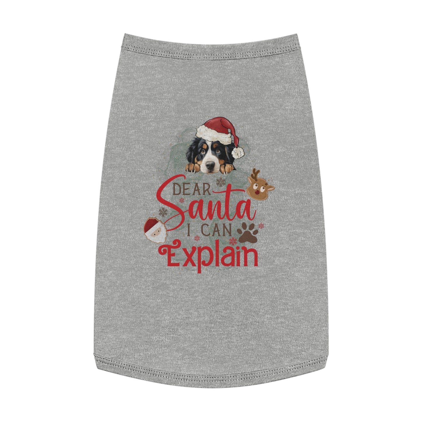 Pet Tank Top, Santa I Can Explain, Christmas Pet Tank Top