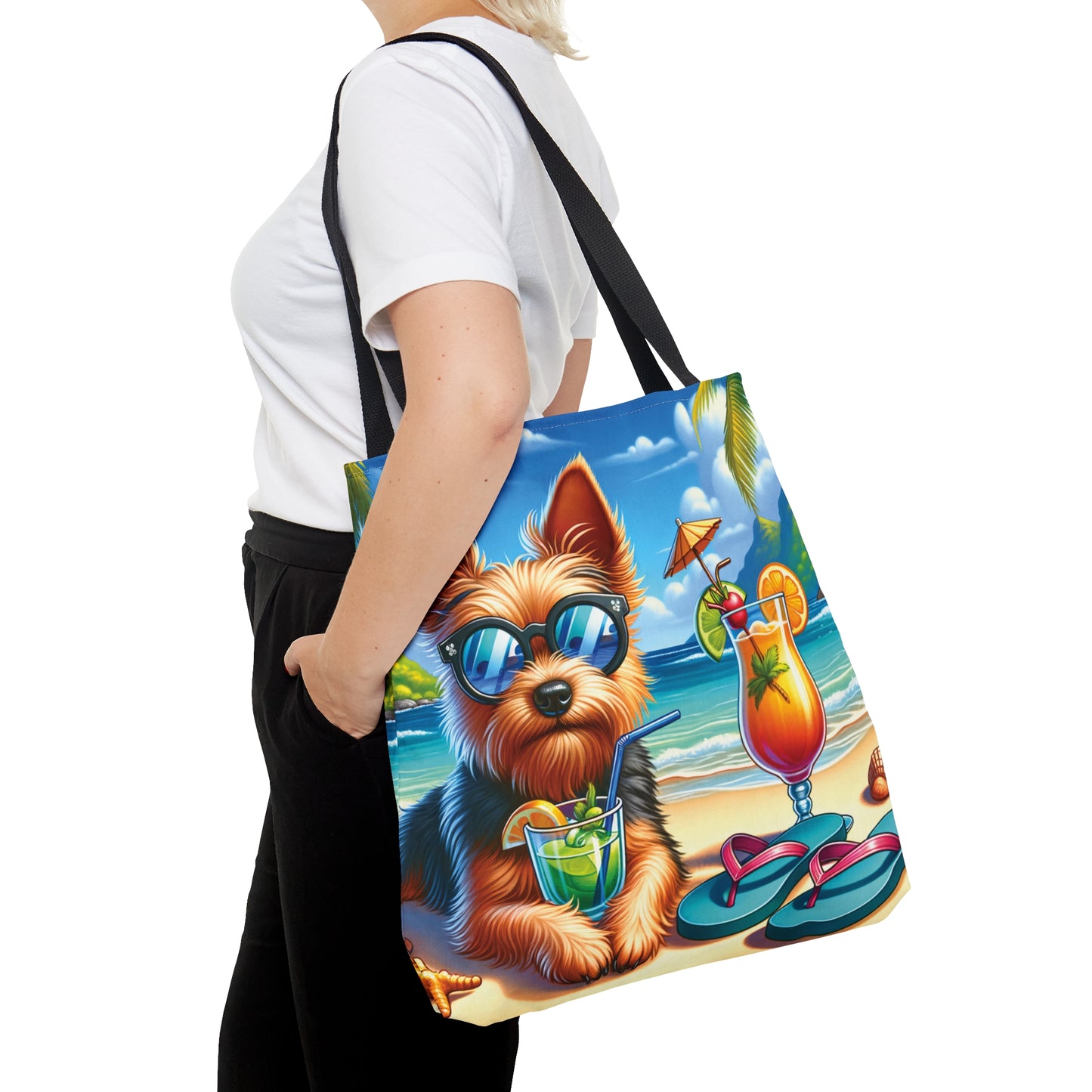 Tote Bag, Dog on Beach, Australian Terrier, Tote bag, awd-1112