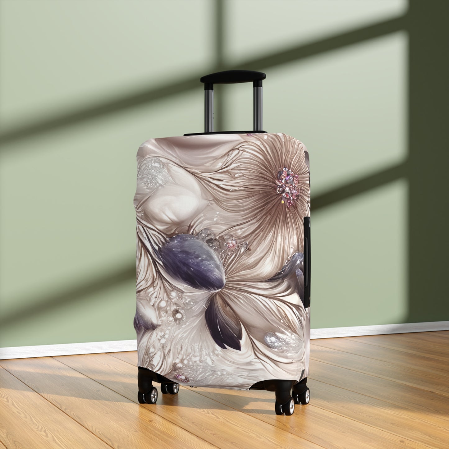 Luggage Cover, Beige Floral-2