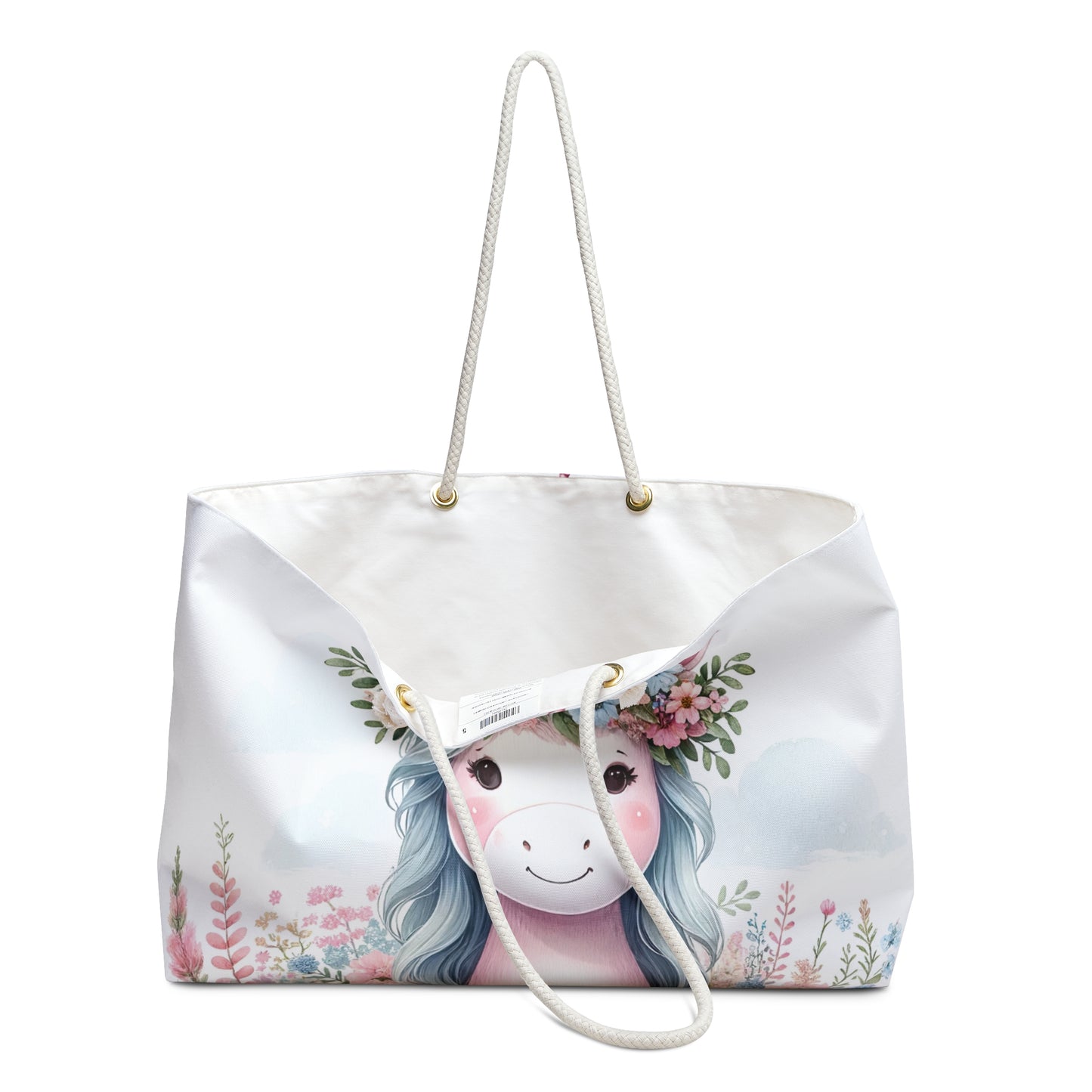 Personalised/Non-Personalised Weekender Bag, Unicorn, Large Weekender Bag, Beach Bag, Book Bag