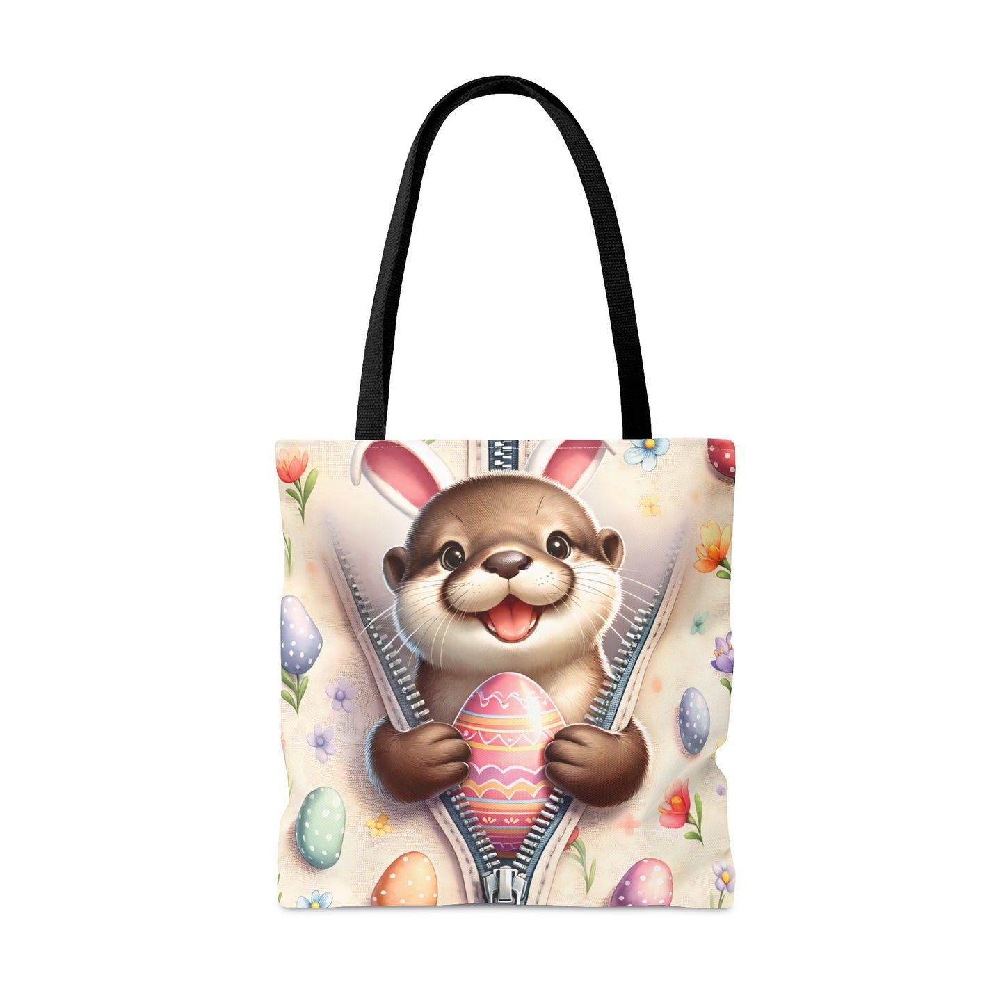 Tote Bag, Easter, Cute Otter with Bunny Ears, Personalised/Non-Personalised Tote bag