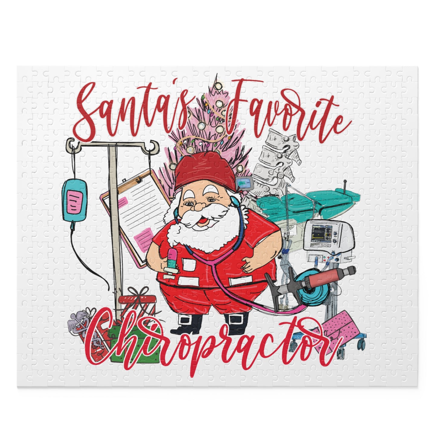 Personalised/Non-Personalised Puzzle, Santa's Favorite Chiropractor (120, 252, 500-Piece)