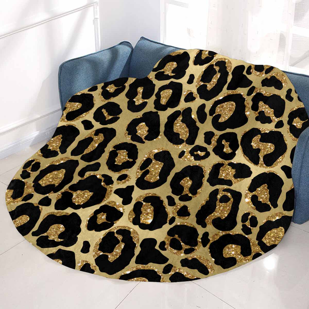 Animal Print 2  Circular Micro Fleece Blanket 47"