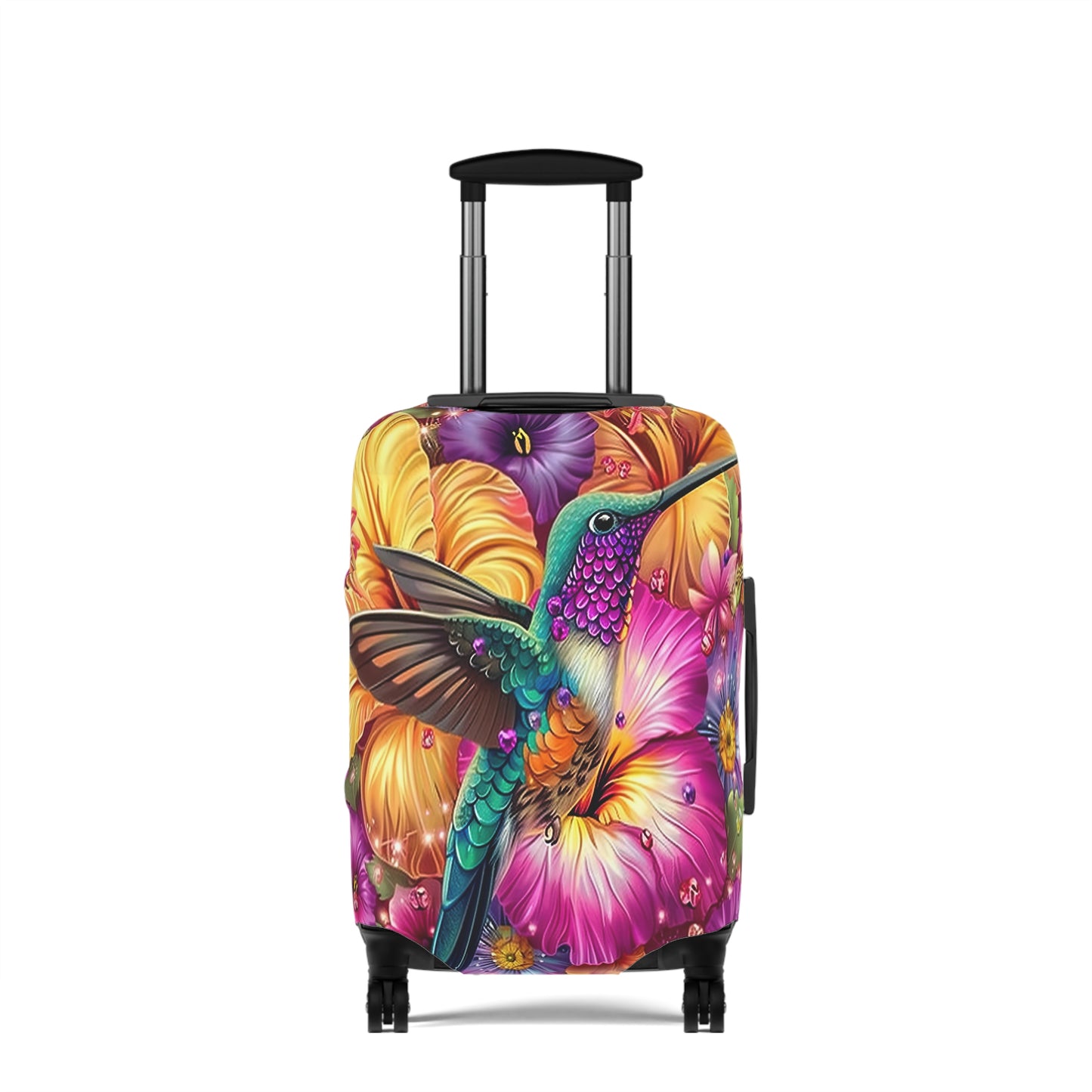 Luggage Cover, Floral Hummingbird, awd-3098