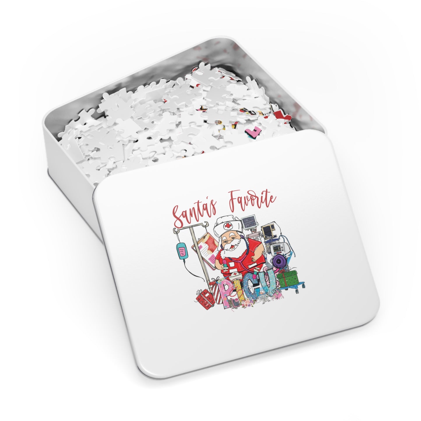 Jigsaw Puzzle, Santa's Favorite PICU Nurse, Personalised/Non-Personalised (30, 110, 252, 500,1000-Piece)