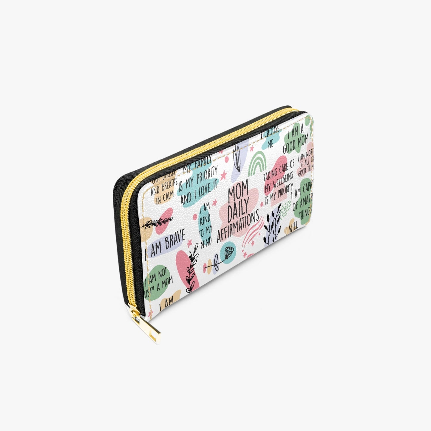 Long Type Zipper Purse, Mon Daily Affirmations, awd-1377