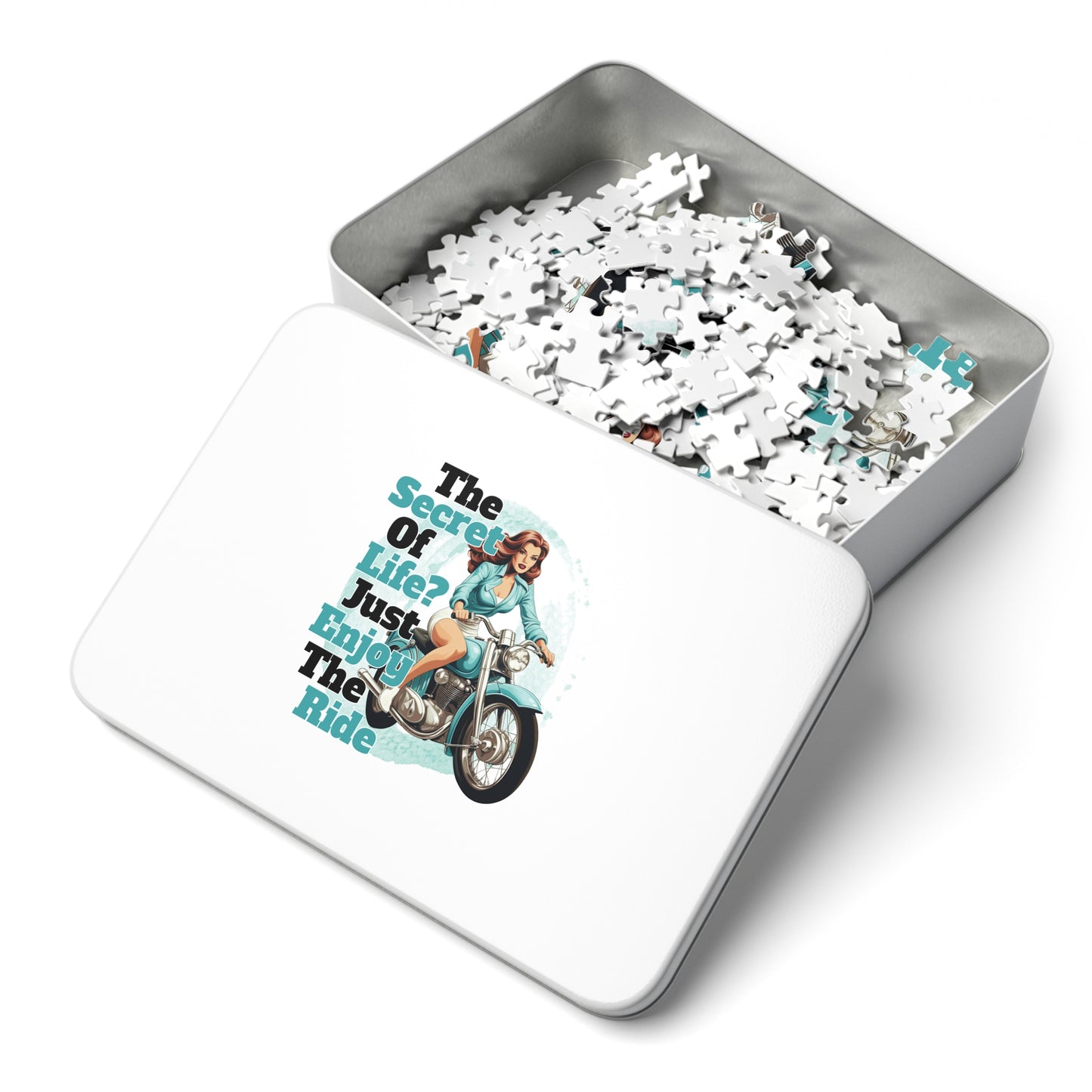 Jigsaw Puzzle, Motorbike, The Secret of Life Just enjoy the Ride, Personalised/Non-Personalised (30, 110, 252, 500,1000-Piece)