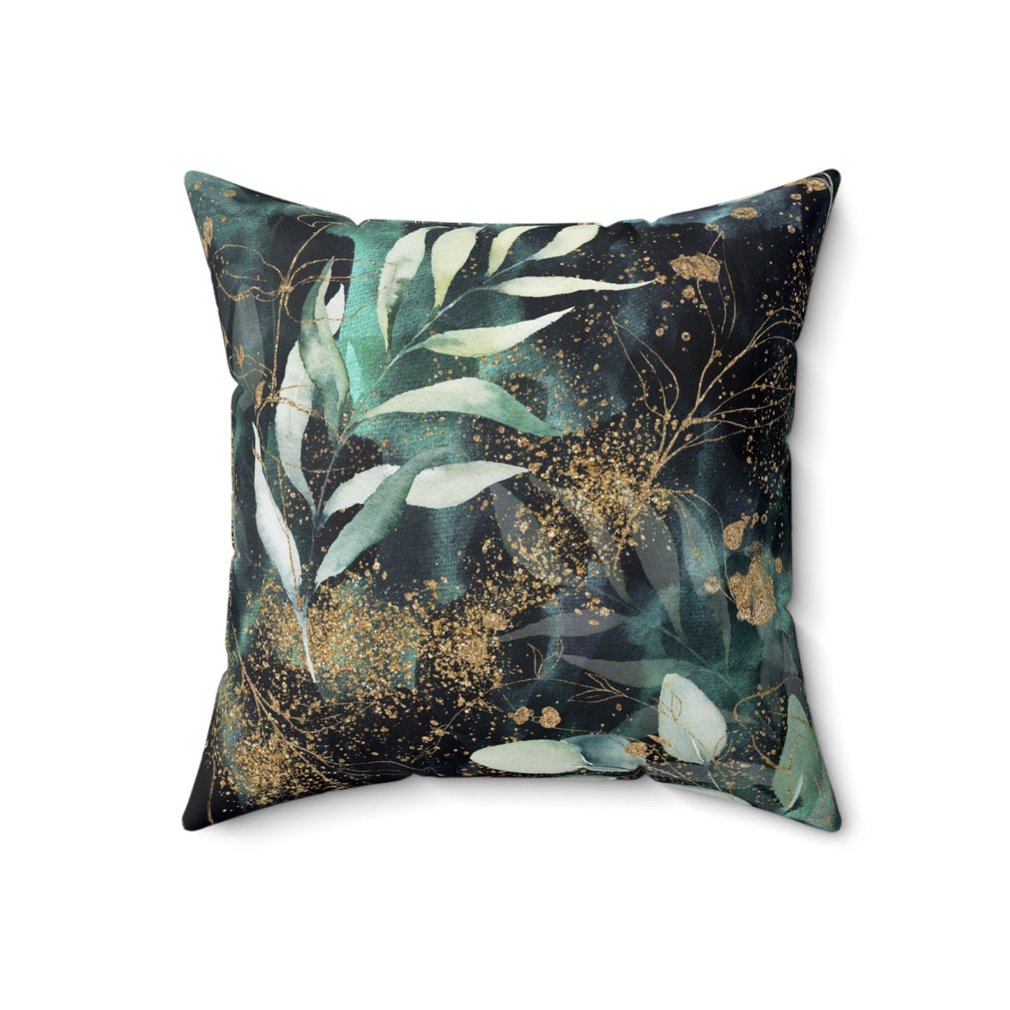 Spun Polyester Square Pillow, Eucalyptus Leaves Cushion