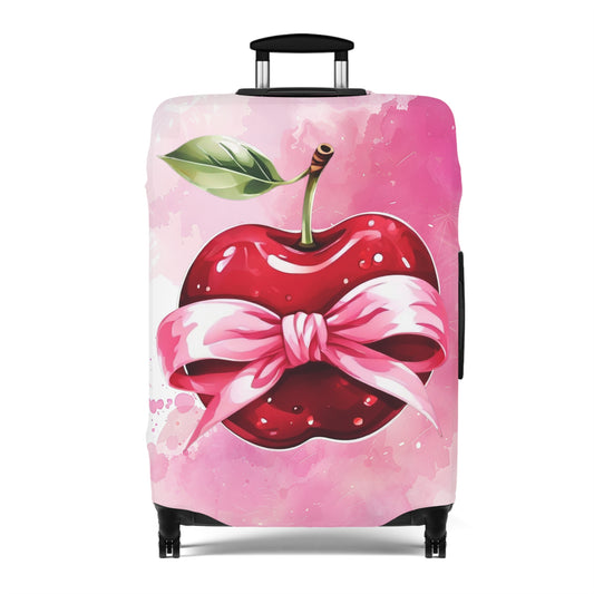 Luggage Cover, Rockabilly, Coquette, Pink Watercolour, Apple and Ribbon, awd-2527