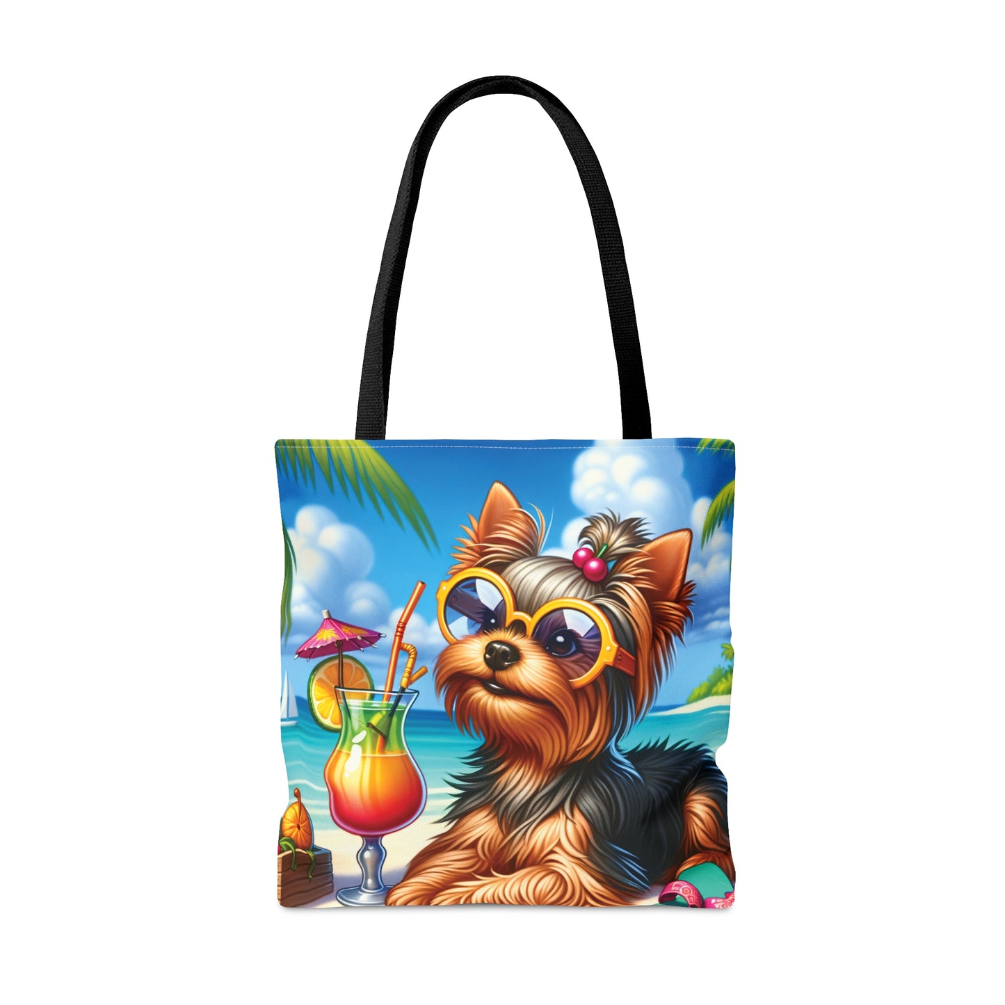 Tote Bag, Dog on Beach, Yorkshire Terrier, Tote bag,  awd-1254