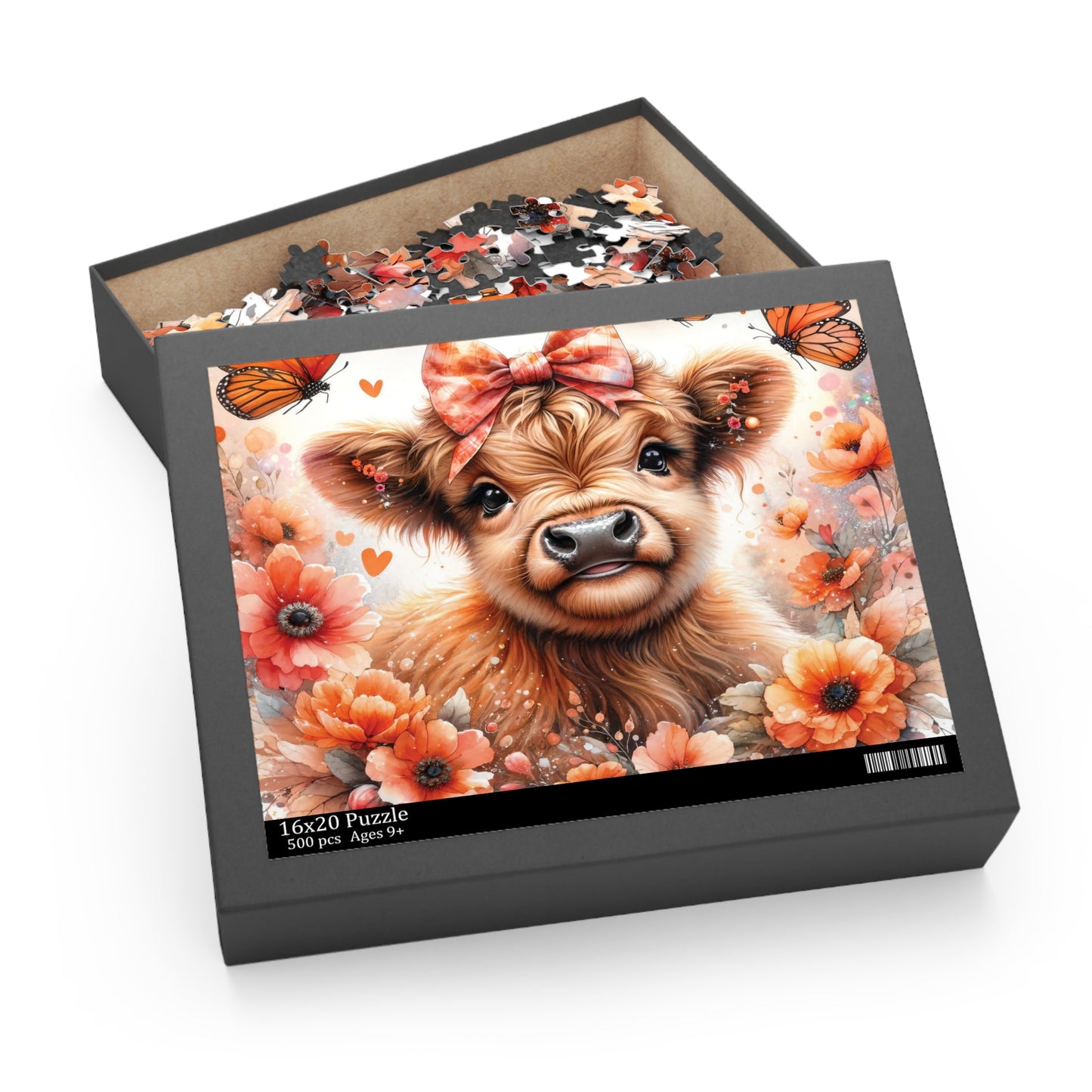 Personalised/Non-Personalised Puzzle, Highland Cow (120, 252, 500-Piece)