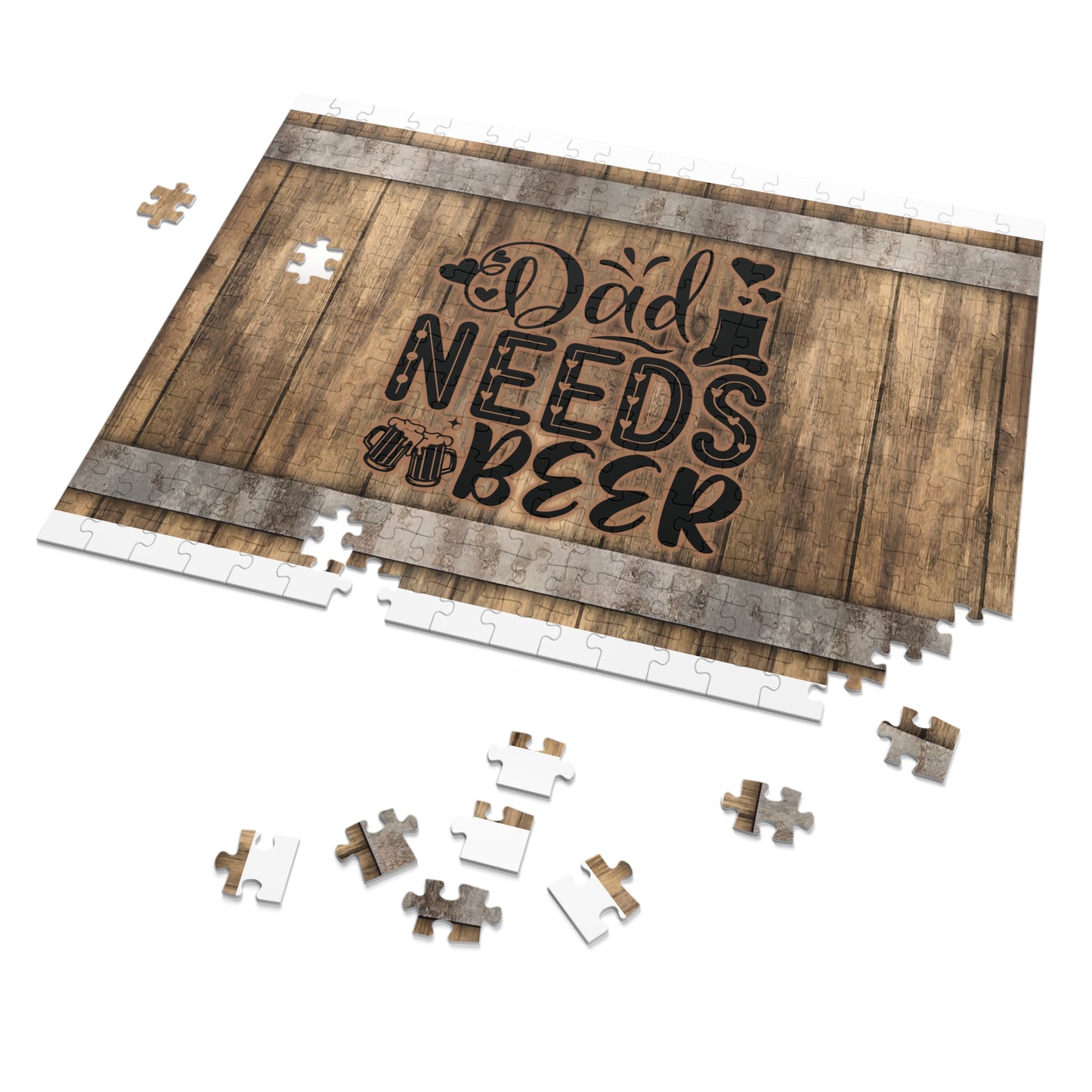 Puzzle, Dad, Dad Needs a Beer, Personalised/Non-Personalised (30, 110, 252, 500,1000-Piece) awd-572