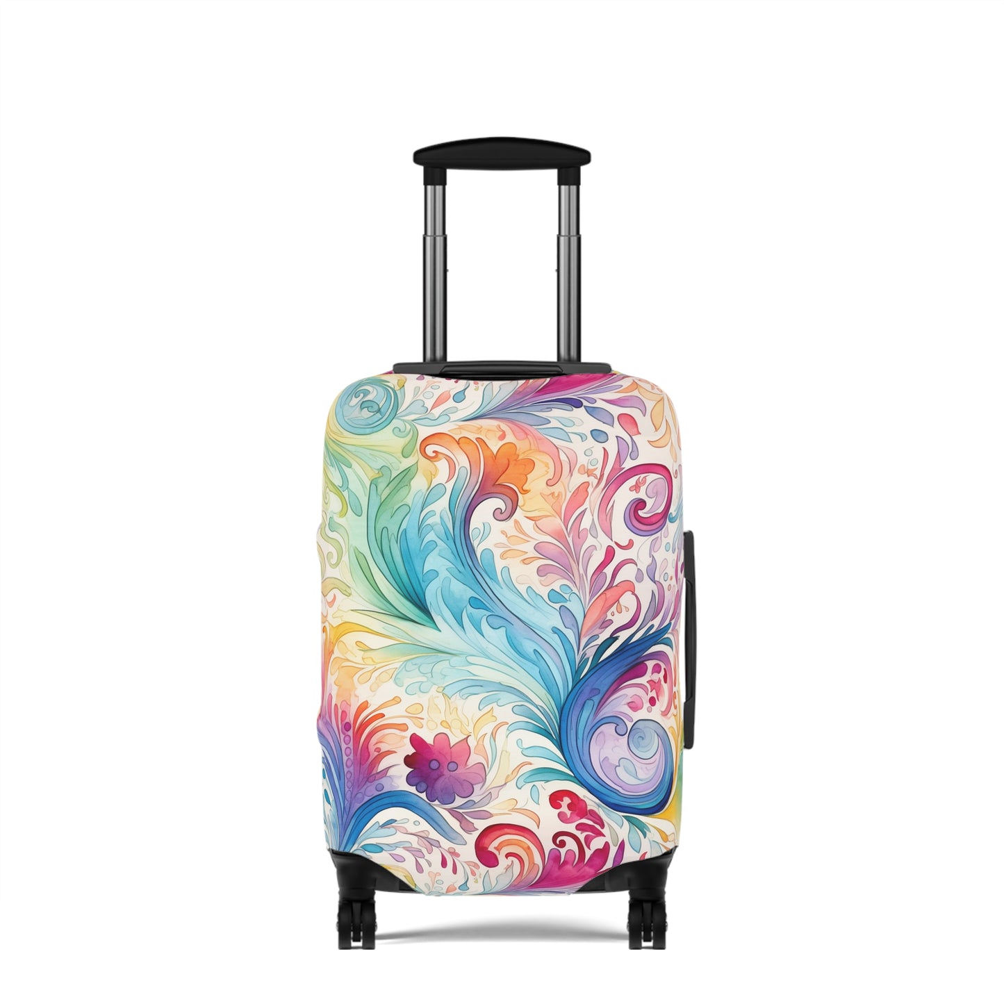 Luggage Cover, Rainbow Pastel Paisley