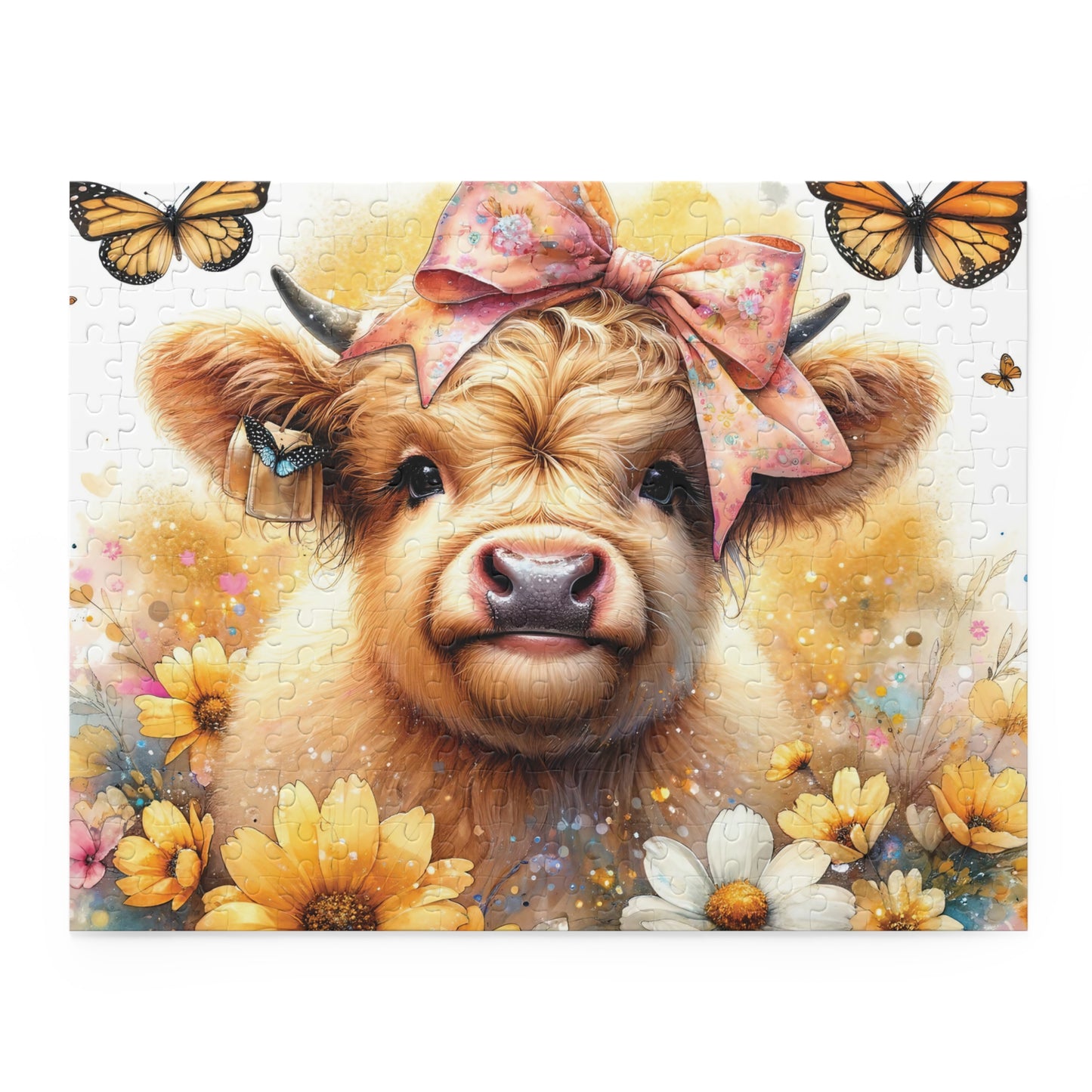 Personalised/Non-Personalised Puzzle, Highland Cow (120, 252, 500-Piece)