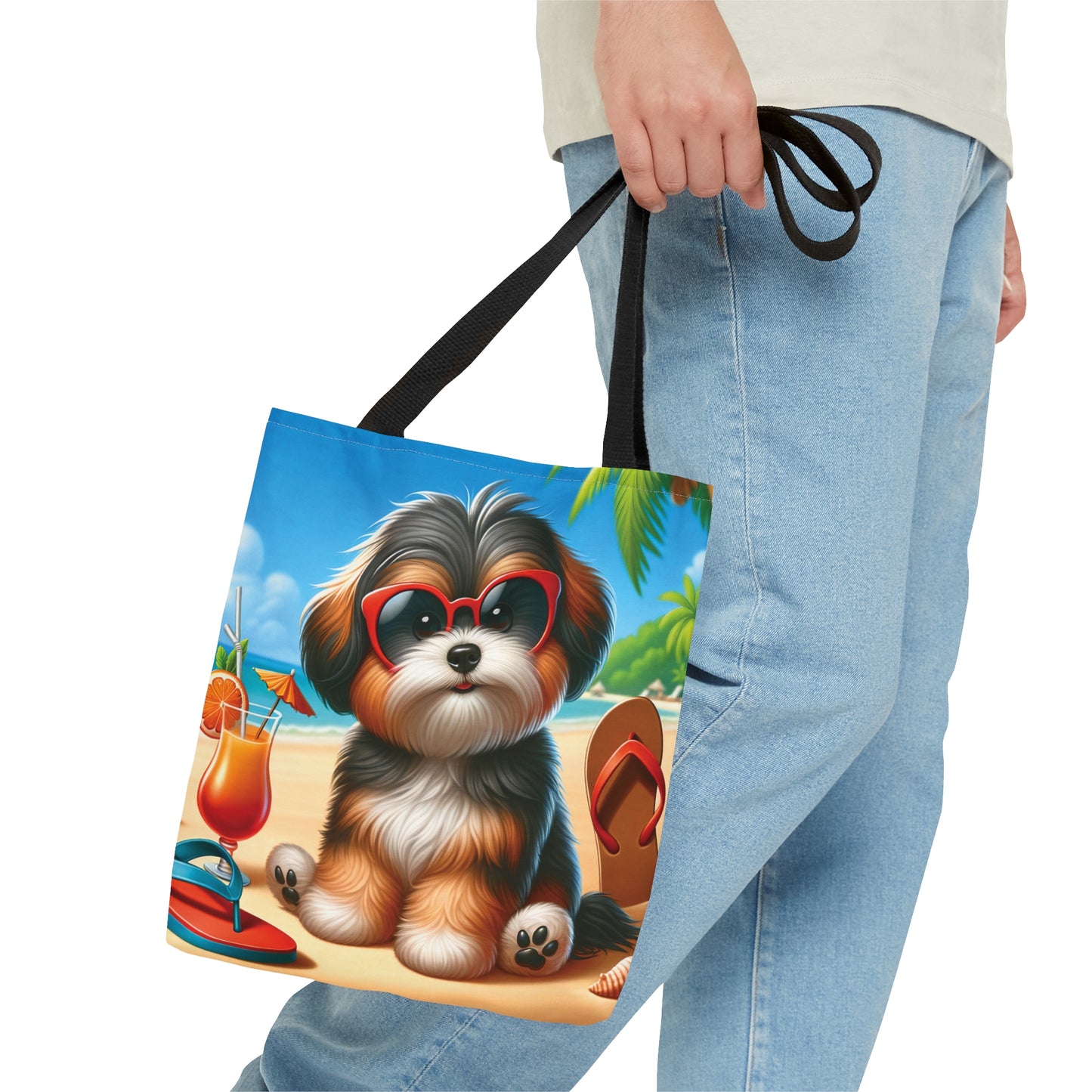 Tote Bag, Dog on Beach, Havanese, Tote bag, awd-1215