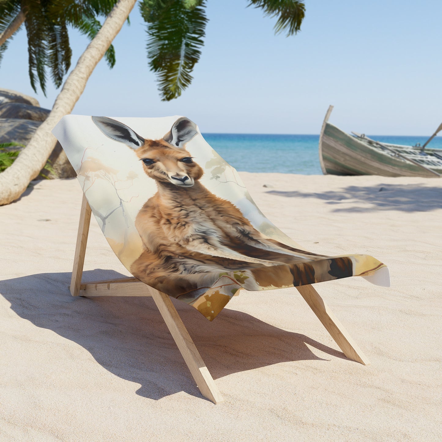 Beach Towel, Australian Animals, Kangaroo, Polycotton Towel, 2 sizes Available