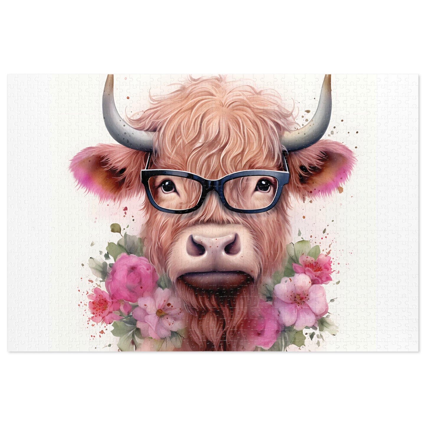 Jigsaw Puzzle, Highland Cow, Personalised/Non-Personalised (30, 110, 252, 500,1000-Piece)