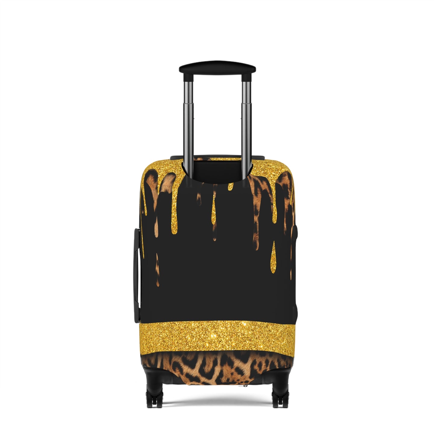 Luggage Cover, Black and Gold Leopard Print, awd-3108