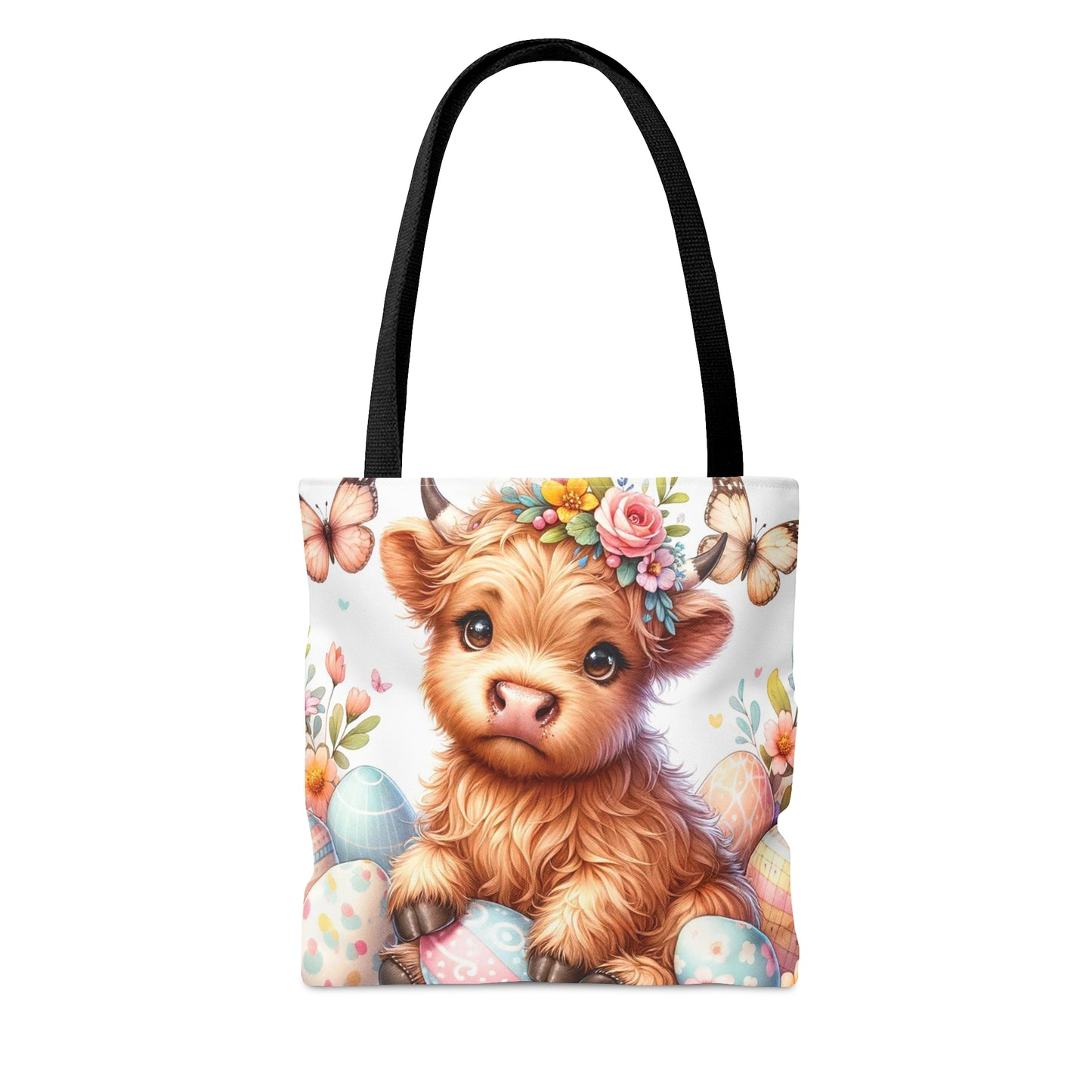 Tote Bag, Easter, Highland Cow, Personalised/Non-Personalised Tote bag