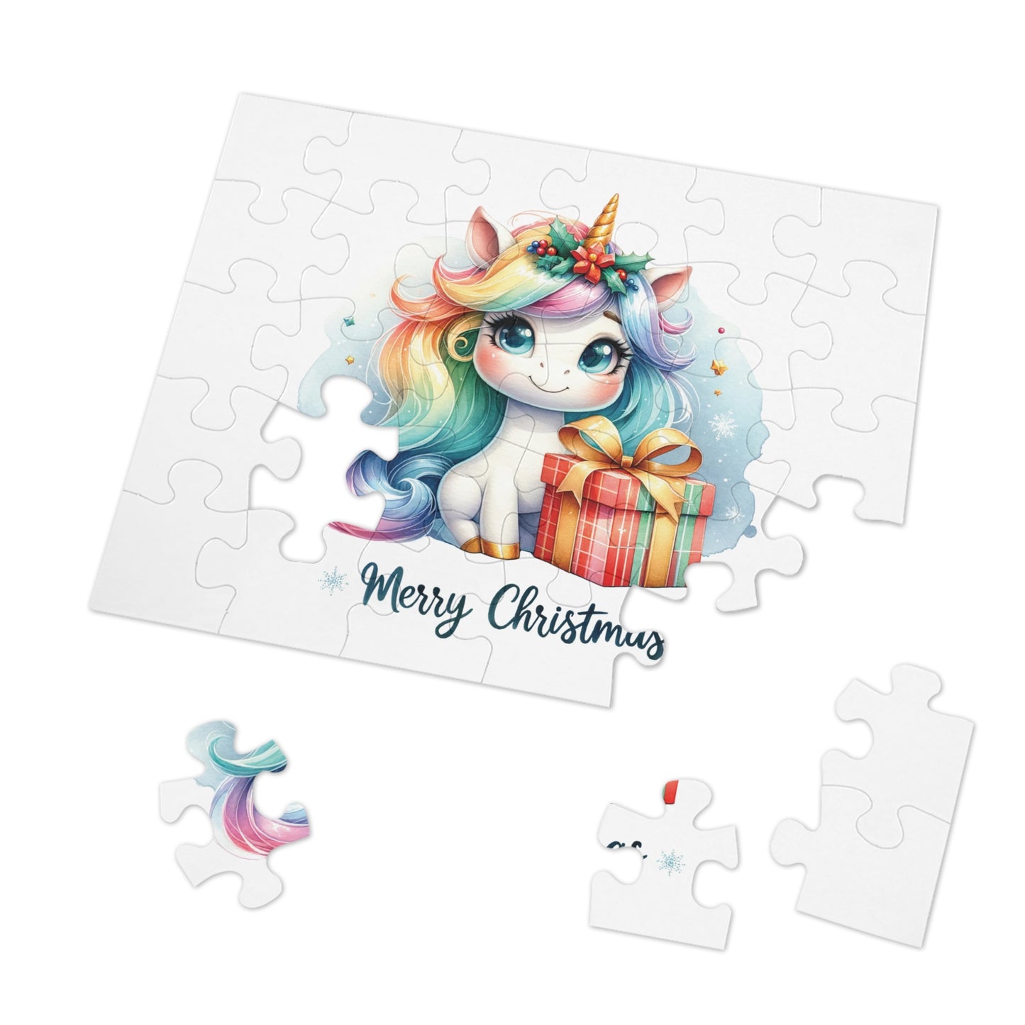 Jigsaw Puzzle, Christmas, Unicorn, Personalised/Non-Personalised (30, 110, 252, 500,1000-Piece)