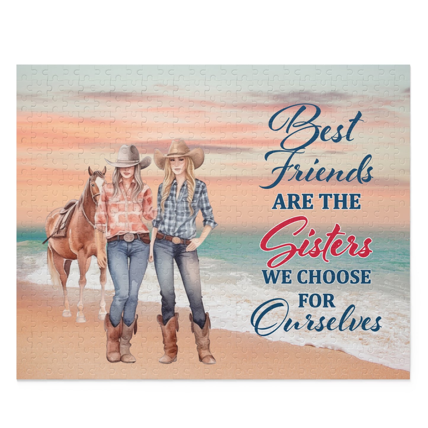 Personalised/Non-Personalised Puzzle, Country & Western, Best Friends (120, 252, 500-Piece)