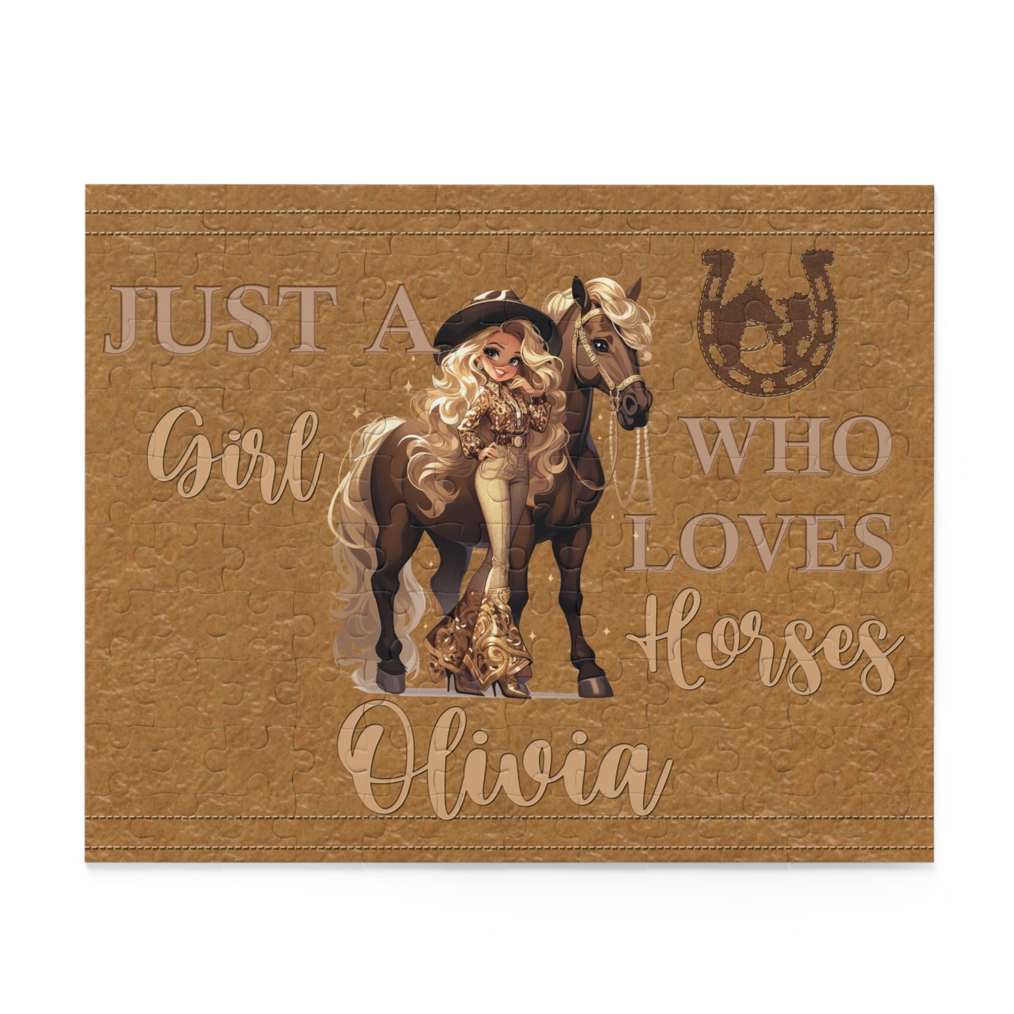 Personalised/Non-Personalised Puzzle, Just a Girl Who Loves Horses (120, 252, 500-Piece)