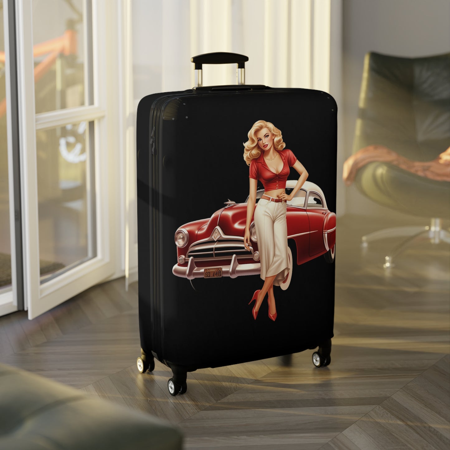 Luggage Cover, Rockabilly, Vintage Car, awd-4041