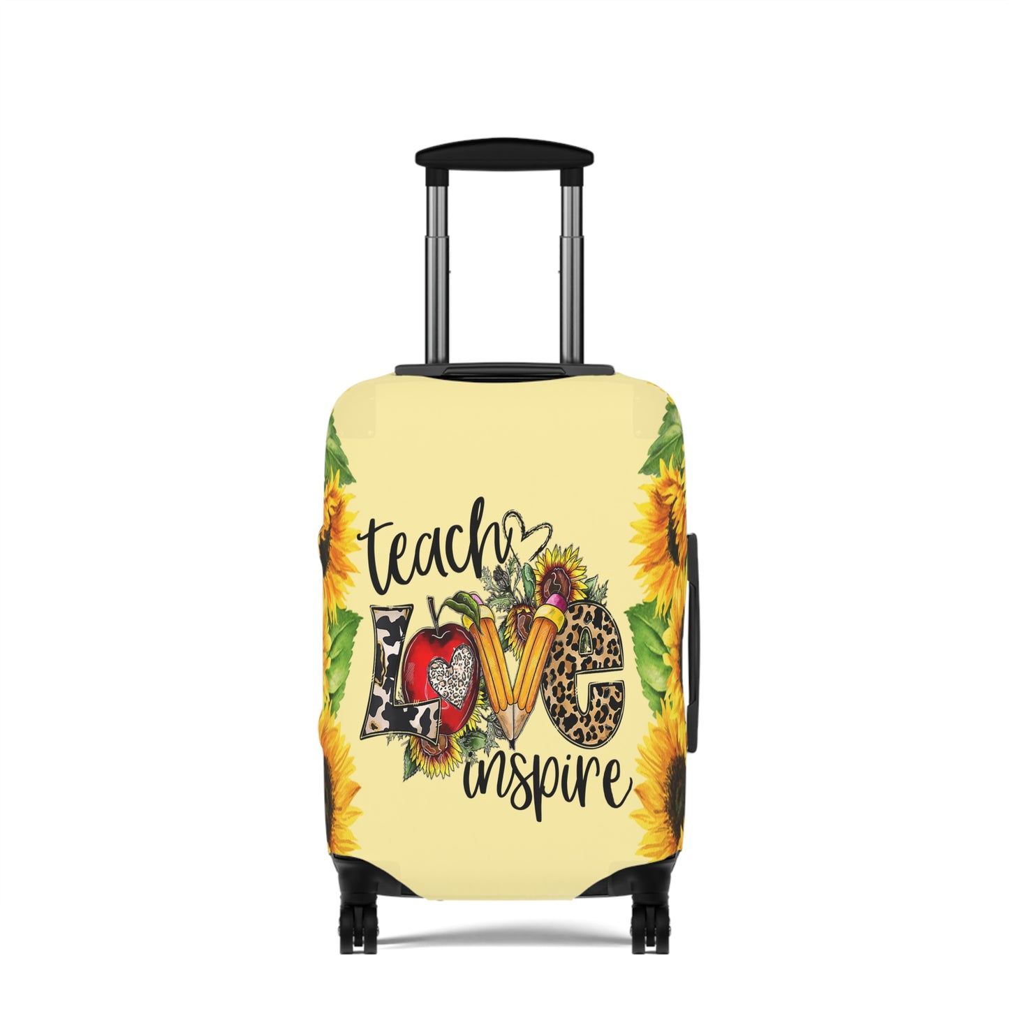 Luggage Cover, Teacher, Sunflowers, Teach, Love, Inspire, awd-1756