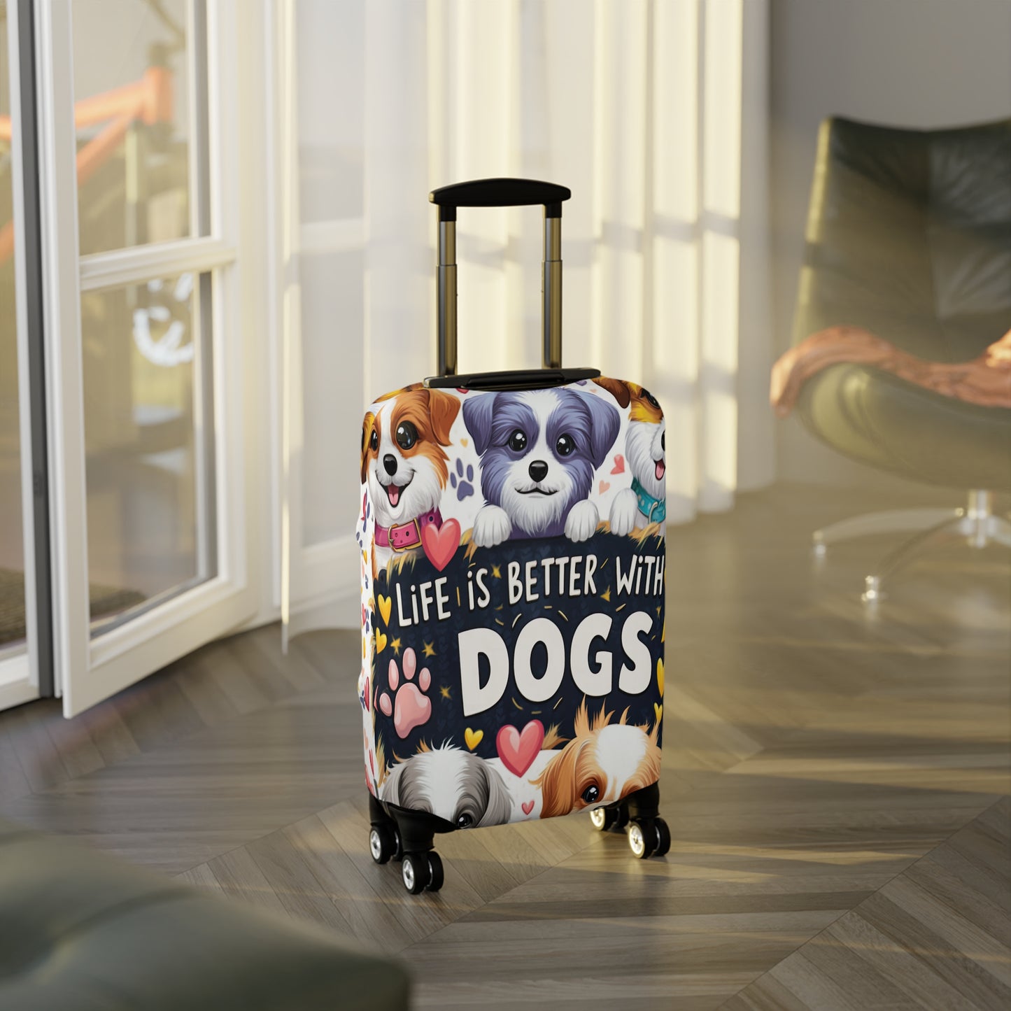 Luggage Cover, Life is better with Dogs, awd-3107