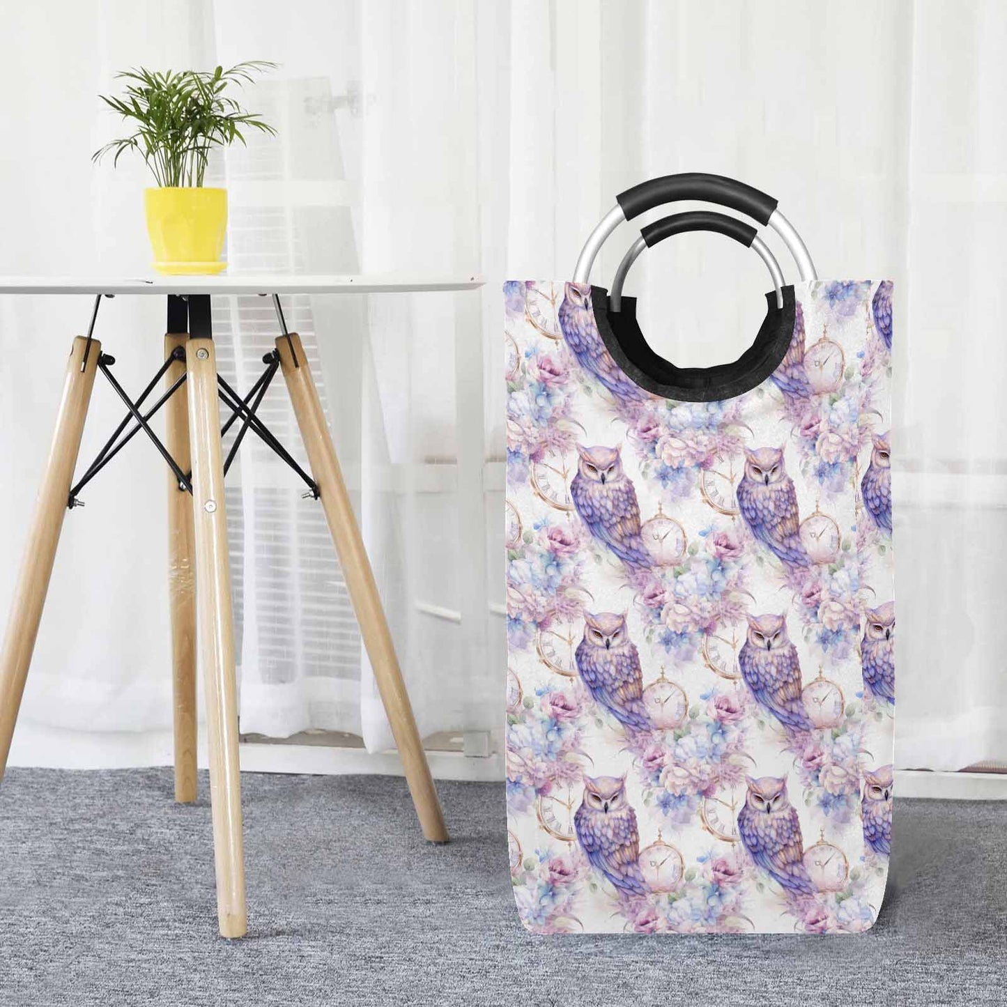 Pastel Owls  Square Laundry Basket
