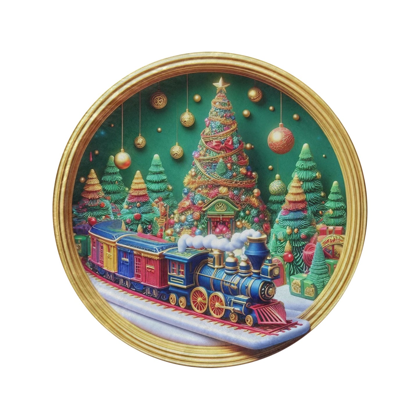 Christmas Scene Circular Micro Fleece Blanket