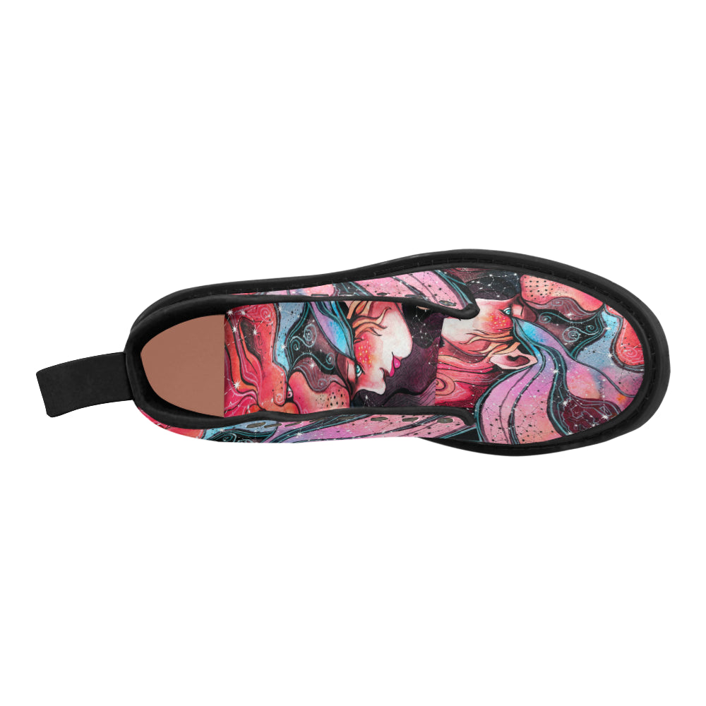girl in the mask of a lion Martin Boots for Women (Black) (Model 1203H)