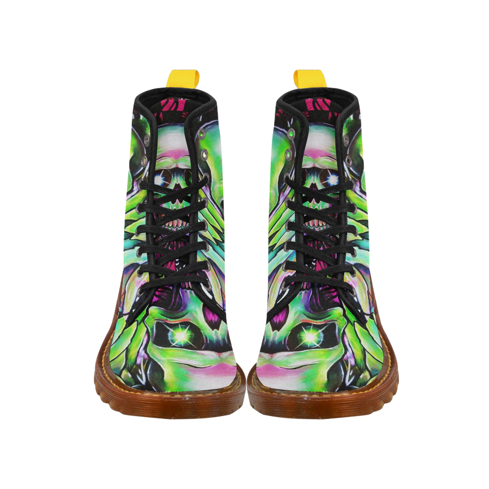 Green skull Martin Boots For Women Model 1203H