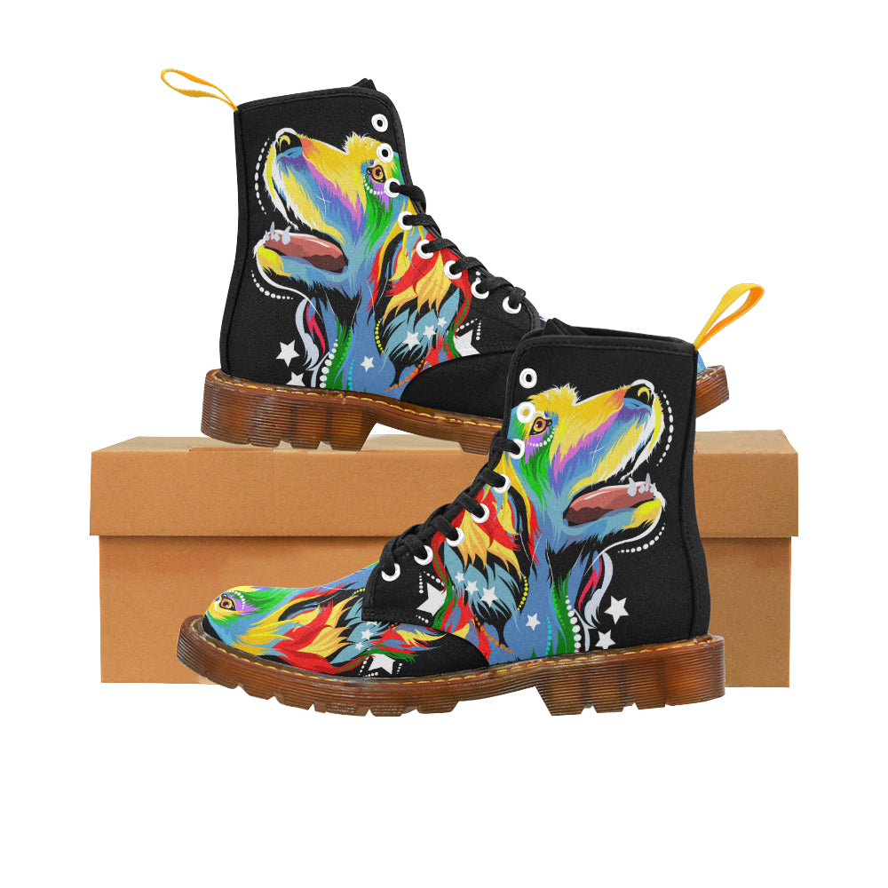 Martin Boots For Men dog in the style of pop art