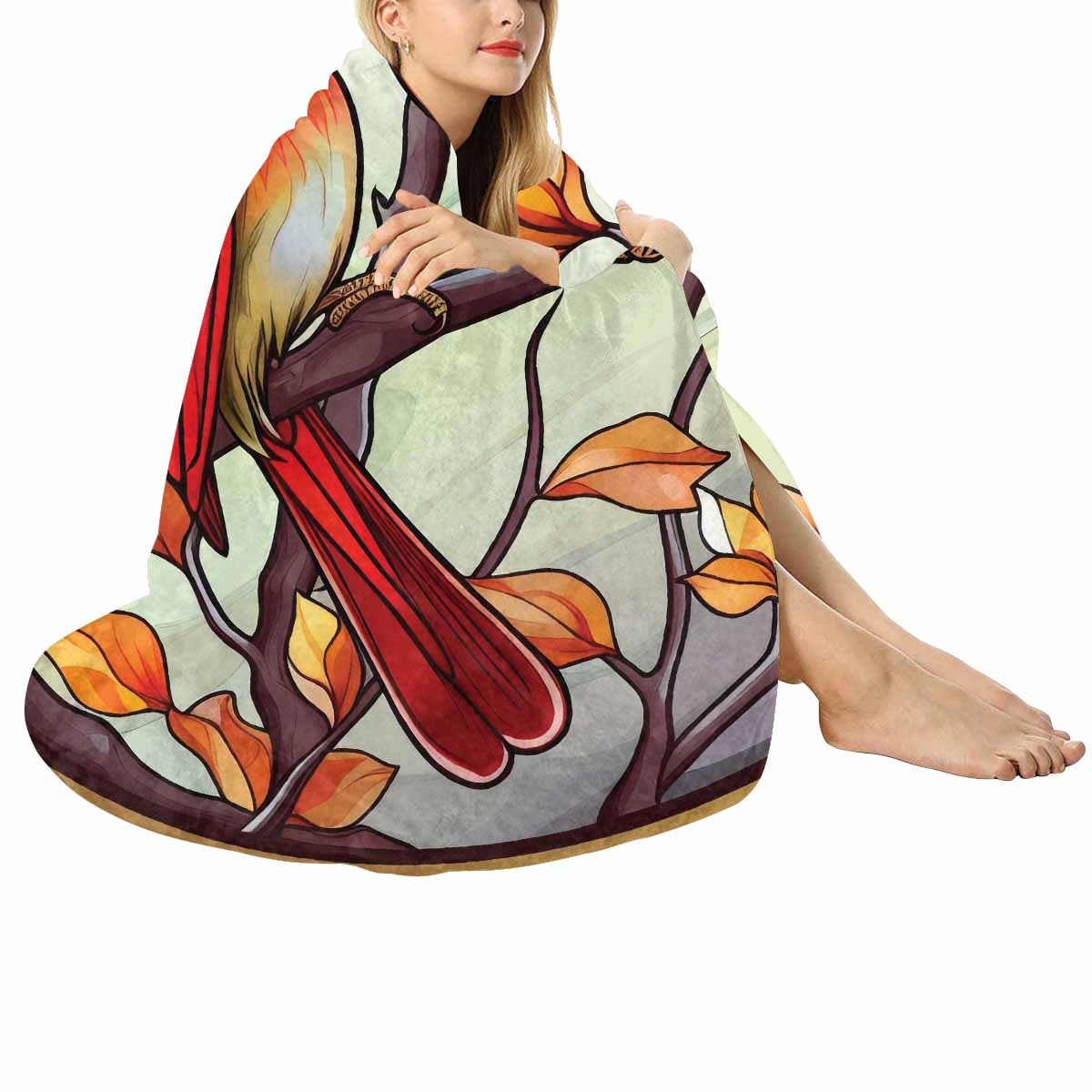 Mandalla_Awd35160  Circular Micro Fleece Blanket 47"