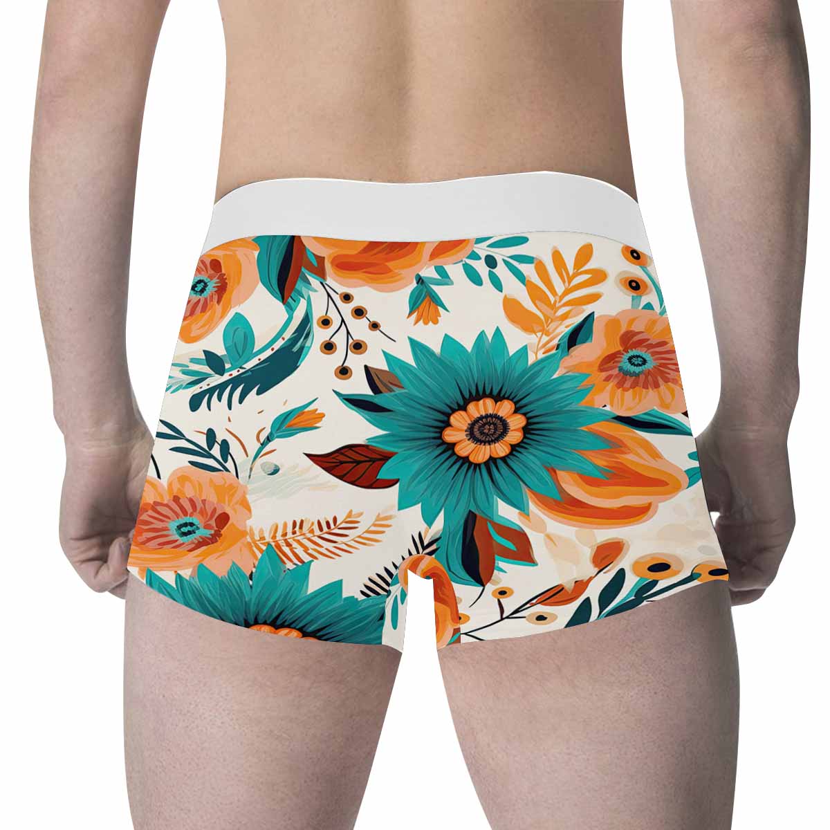 Boho Retro Floral  Men's All Over Print Boxer Briefs (Made In AUS)