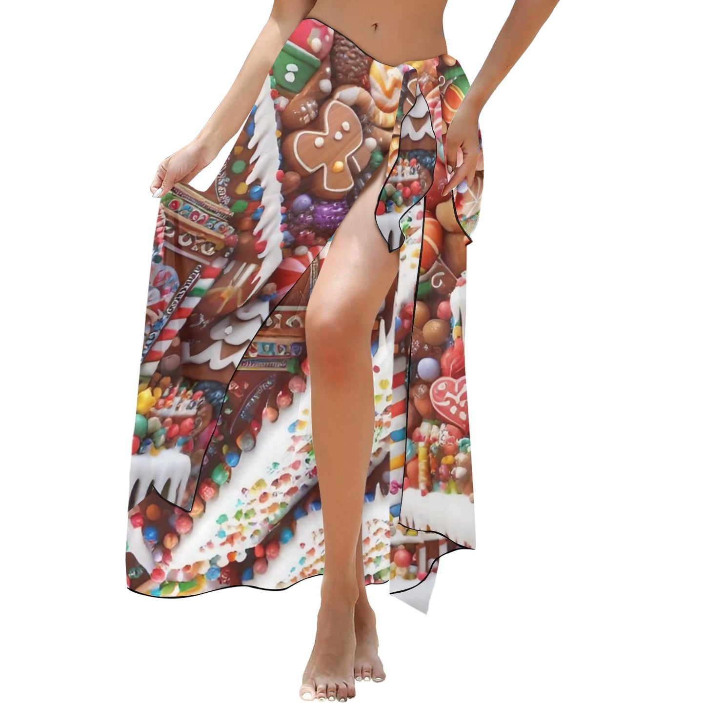 Gingerbread House Long Beach Sarong Wrap