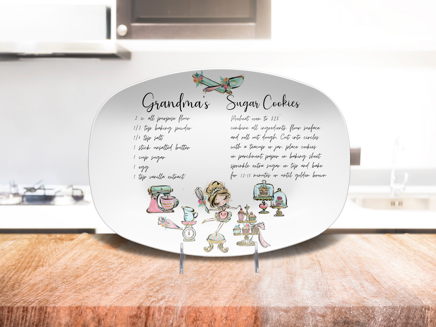 Personalised Handwritten Family Recipe Heirloom Roll it with Love Plate/Platter