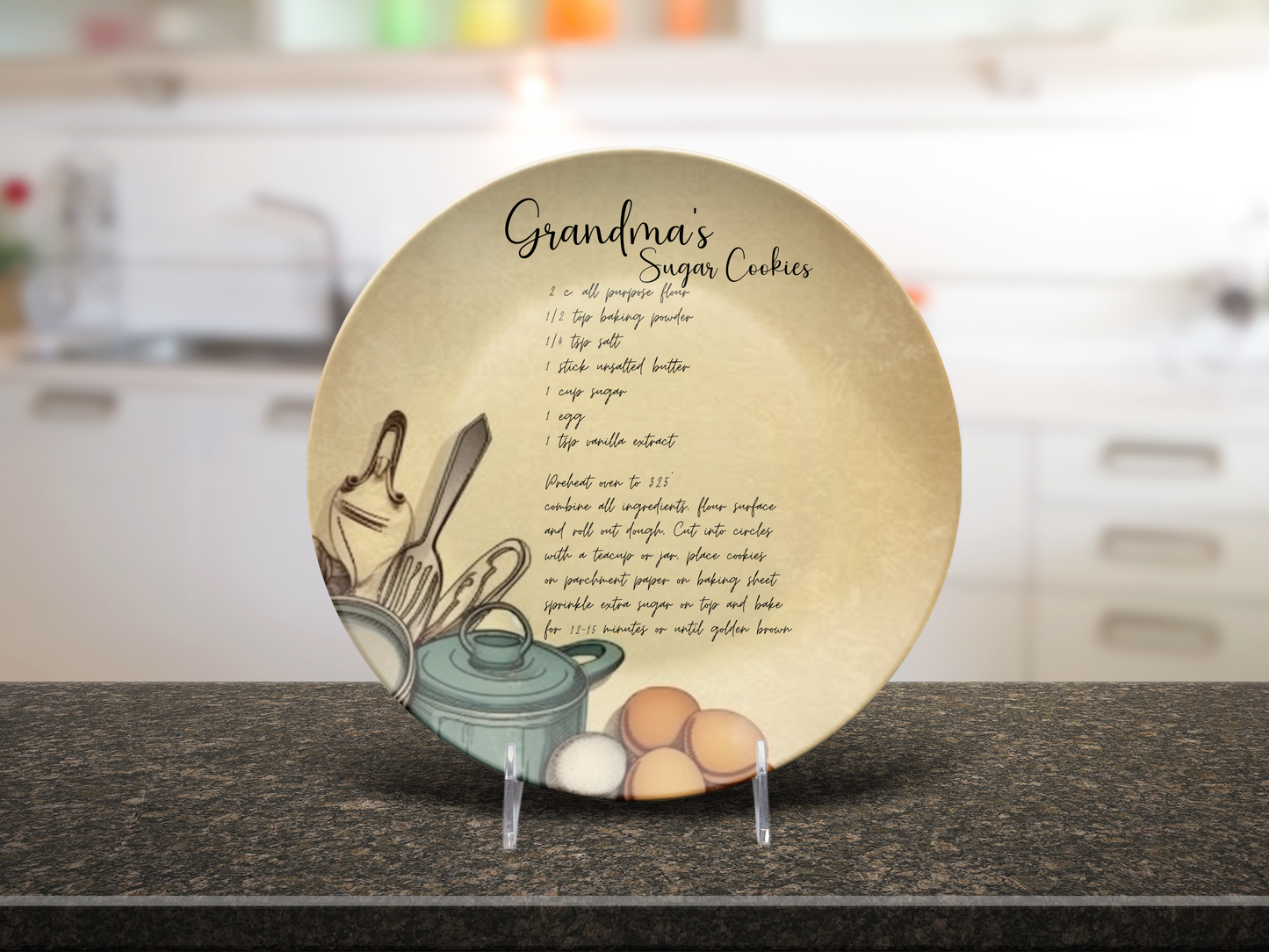 Handwritten Recipe Plate/Platter, Family Recipe Heirloom