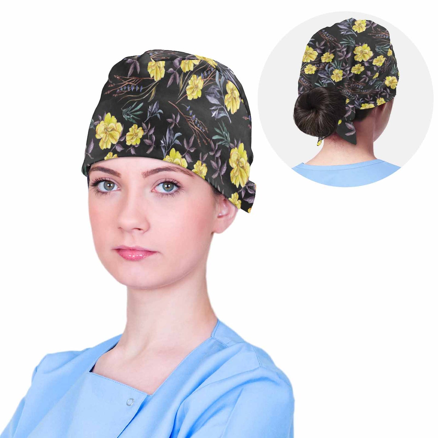 Yellow Iris  Scrub Cap