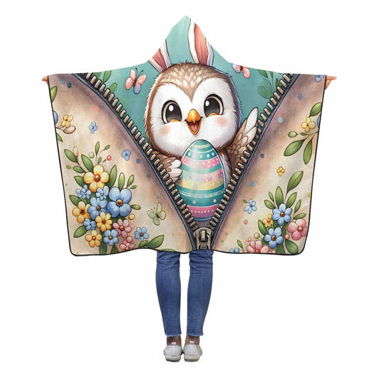 Easter Owl Awd 1302  Hooded Blanket 60"x50"