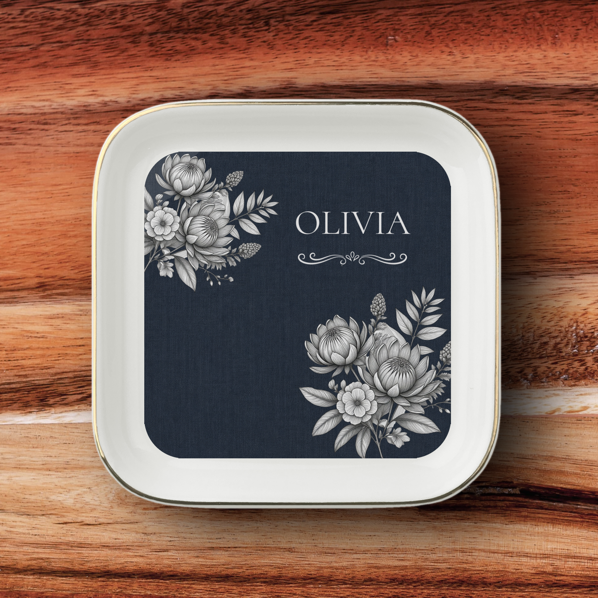 Personalised Jewelry Dish, Custom Name Ceramic Trinket Dish, personalised Gift, Jewellery Holder, Birthday or Christmas Gift